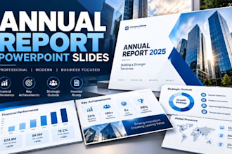 annual report powerpoint slides for clear corporate business performance reports