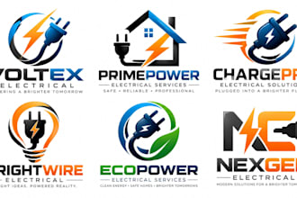 design a professional electrical, power plug, electrician, charging plug in logo
