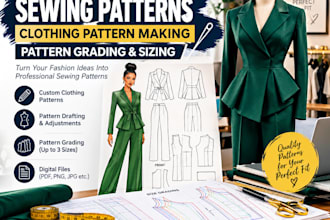 create custom sewing patterns, clothing patterns, and pattern grading