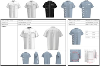 design streetwear, sportswear, babywear, technical apparel tech packs