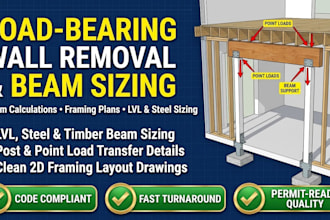 design load bearing wall beam calculation and framing plan