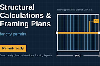 prepare structural calculations and framing plans for city permits