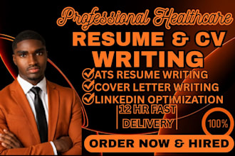 write a professional healthcare resume, cover letter, and linkedin opt