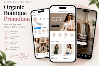 do organic boutique promotion, shopify clothing fashion store promotion