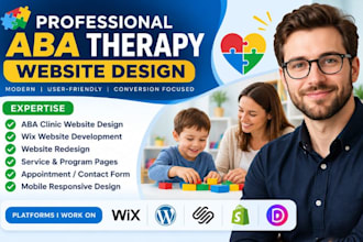 design aba therapy website aba clinic website wix website redesign