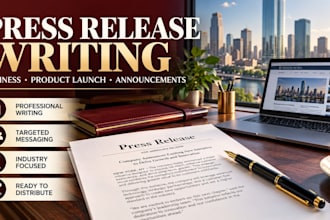 write a professional press release for your business or product launch