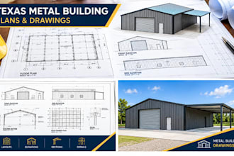 design modern texas metal building pemb steel shop garage warehouse drawings