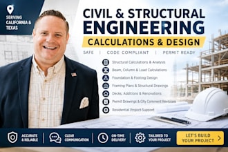 provide civil and structural engineering calculations in california and texas