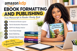 do ebook editing, book formatting, proofreading kindle kdp book cover design