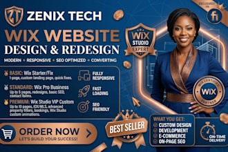 design wix website, wix website redesign, wix studio expert, wix development