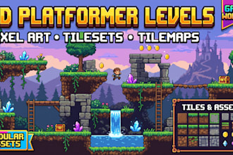 design 2d platformer game levels pixel art tilesets tilemaps and game world maps