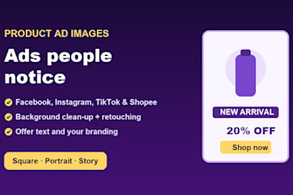 design product ad images for facebook, instagram and shopee