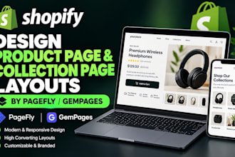 design shopify product page and collection page layouts by pagefly,gempages