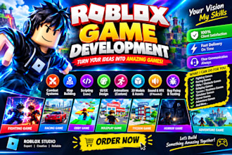 do develop full roblox game, roblox assets, roblox model, roblox accessories map