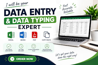 be your professional im worker, data typist