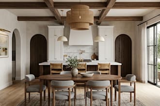 design kitchen interior in 3d and render