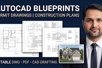 draft autocad blueprints, permit drawings and construction plans