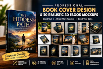design premium book and ebook cover with 20 realistic 3d ebook mockup in 4hrs
