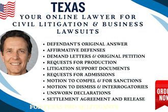 do online lawyer for texas civil litigation, business property contract lawsuits