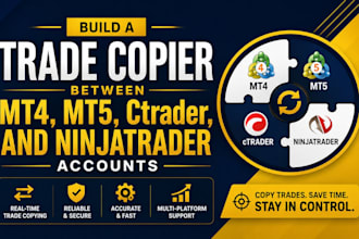 build a trade copier between mt4, mt5,  ctrader and ninjatrader accounts