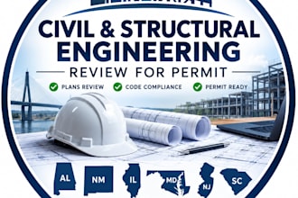 civil and structural engineering review for permit in alabama nm il md nj  sc