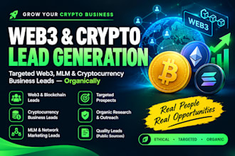 generate web3  MLM  crypto leads through organic  cryptocurrency business leads