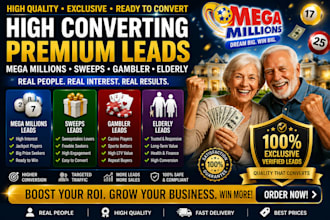 give hot USA leads, mega million leads, sweeps leads, elderly leads