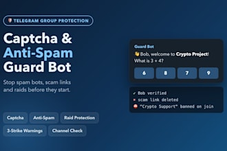 set up a telegram captcha and anti spam bot for your crypto group