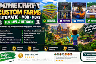 build custom minecraft farms automatic, mob, and more for java and bedrock