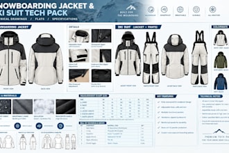 design snowboarding jacket and ski suit tech packs