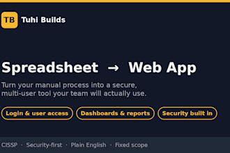 turn your spreadsheet or manual process into a secure web app