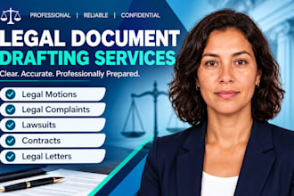 draft legal motion, complaint, lawsuit, contract, and legal letter