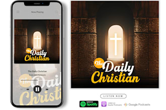 design professional christian podcast cover art and music promotion graphics