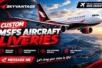design aircraft livery design and msfs livery for flight simulator msfs