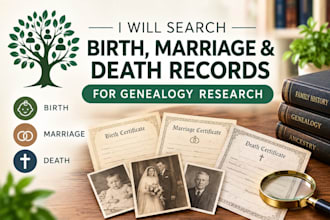 search birth marriage and death records for genealogy research