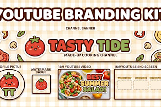 design a matching youtube branding kit with banner and end screen