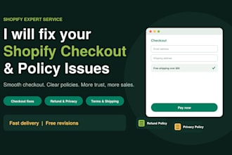 fix shopify bug fix, errors, checkout issues and payment polices