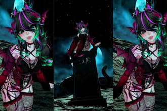 model 3d vrchat avatar, 3d vtuber avatar, anime character, rigging, 3d vroid
