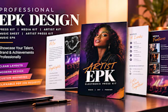 design epk dj epk press kit media kit artist kit music sheet music epk design