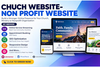 build church website, nonprofit website, or ministry website