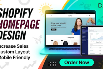 design a high converting shopify homepage design and redesign shopify store