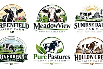 design a professional, milk, organic farm, cattle, livestock  dairy farm logo