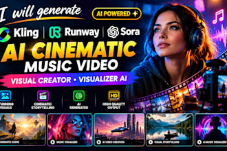 generate kling runaway sora ai cinematic music video visual creator visualizer