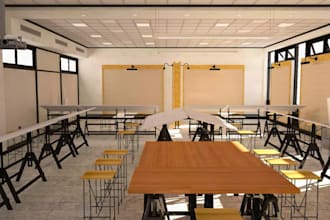 design 3d modern classroom interiors and exterior educational facilities