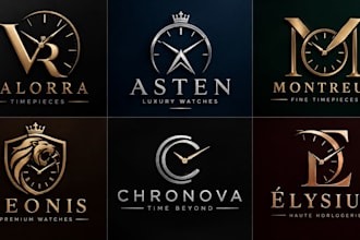 design a professional, wristwatch, luxury watch, timepiece, horology watch logo