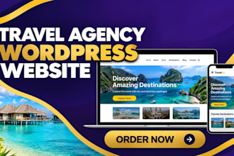 design a wordpress travel agency website and tour website