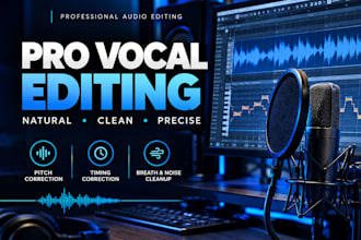 professionally edit vocals, tune pitch, and align timing