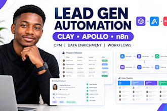 setup clay, apollo, instantly ai, n8n dubsado and CRM automation