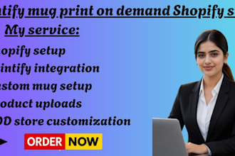 build custom mug pod website wix store ebay printify etsy seo sales automation