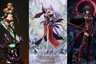 resin 3d print and hand paint custom anime statue action figure figure bust stl